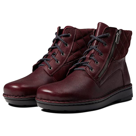 Naot Womens Castera Boots EU 38 US 7 Violet Burgundy Leather Quilted EUC - Picture 1 of 13